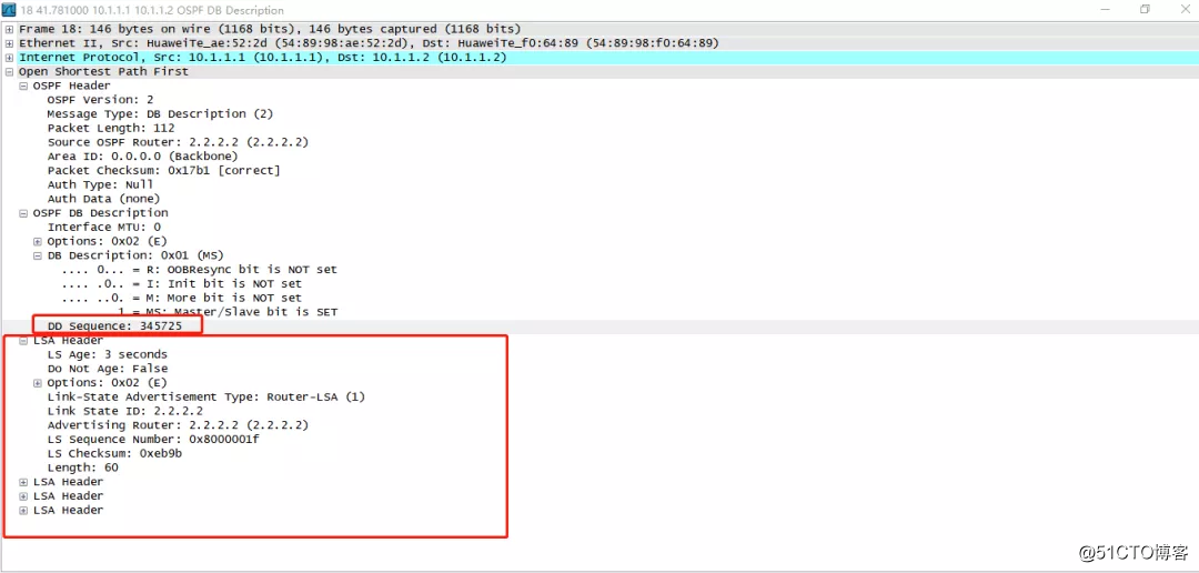 wireshark抓取OSPF协议交互的5种报文分析OSPF路由协议建立邻接关系的过程