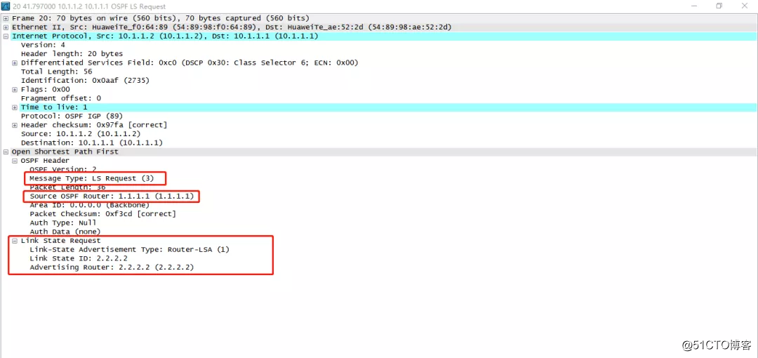 wireshark抓取OSPF协议交互的5种报文分析OSPF路由协议建立邻接关系的过程